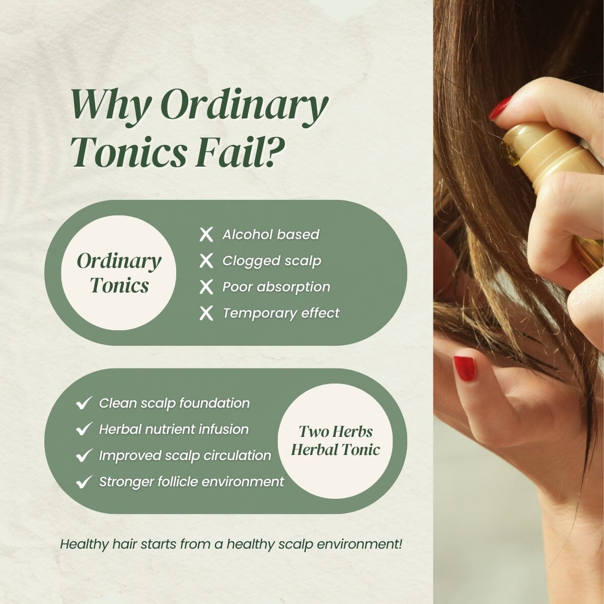 Herbal Hair+ Scalp Tonic | Best Natural Hair Growth Tonic - TwoHerbs