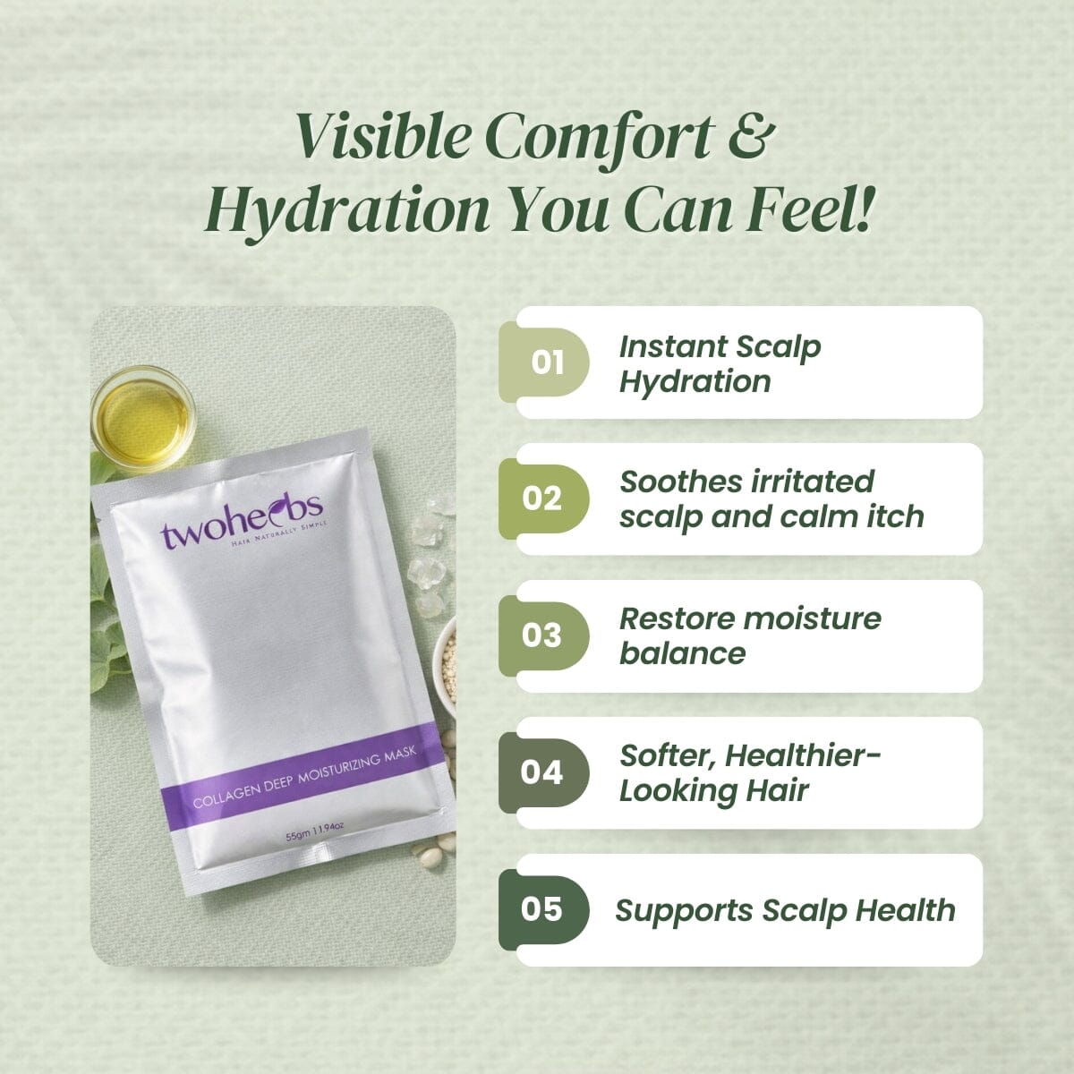 Collagen Deep Moisturizing Mask | Best Dry Scalp Moisturizing - TwoHerbs