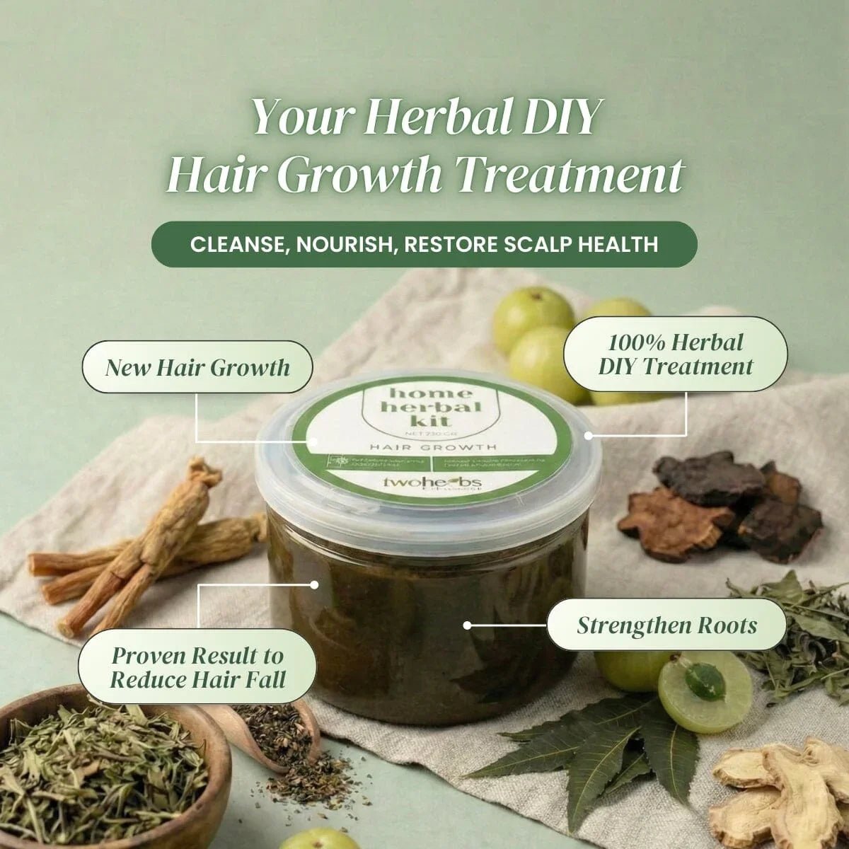 Home Herbal Hair Growth Paste | Solve Your Hair Loss - TwoHerbs